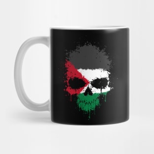 Chaotic Palestinian Flag Splatter Skull Mug